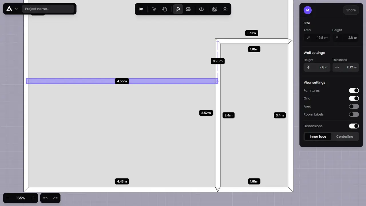 Creating a floor plan using ArchiPlanner