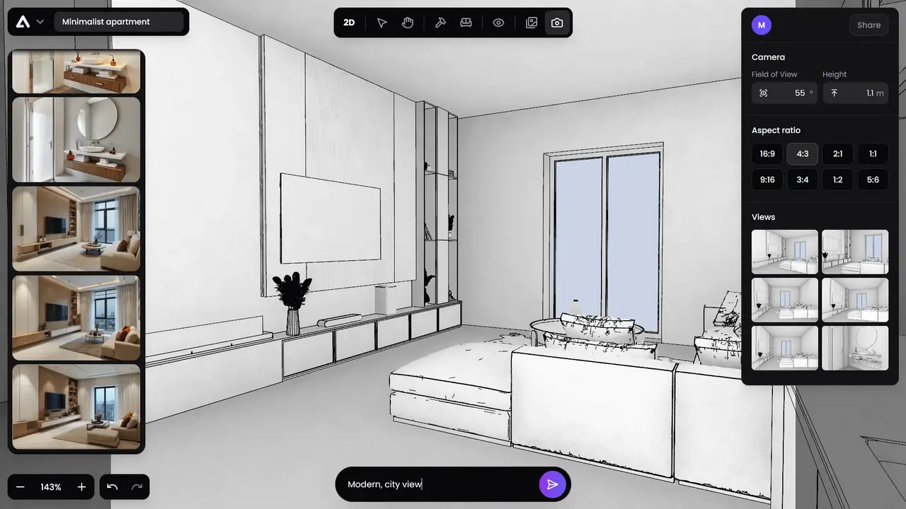 Generating photorealistic render using ArchiPlanner